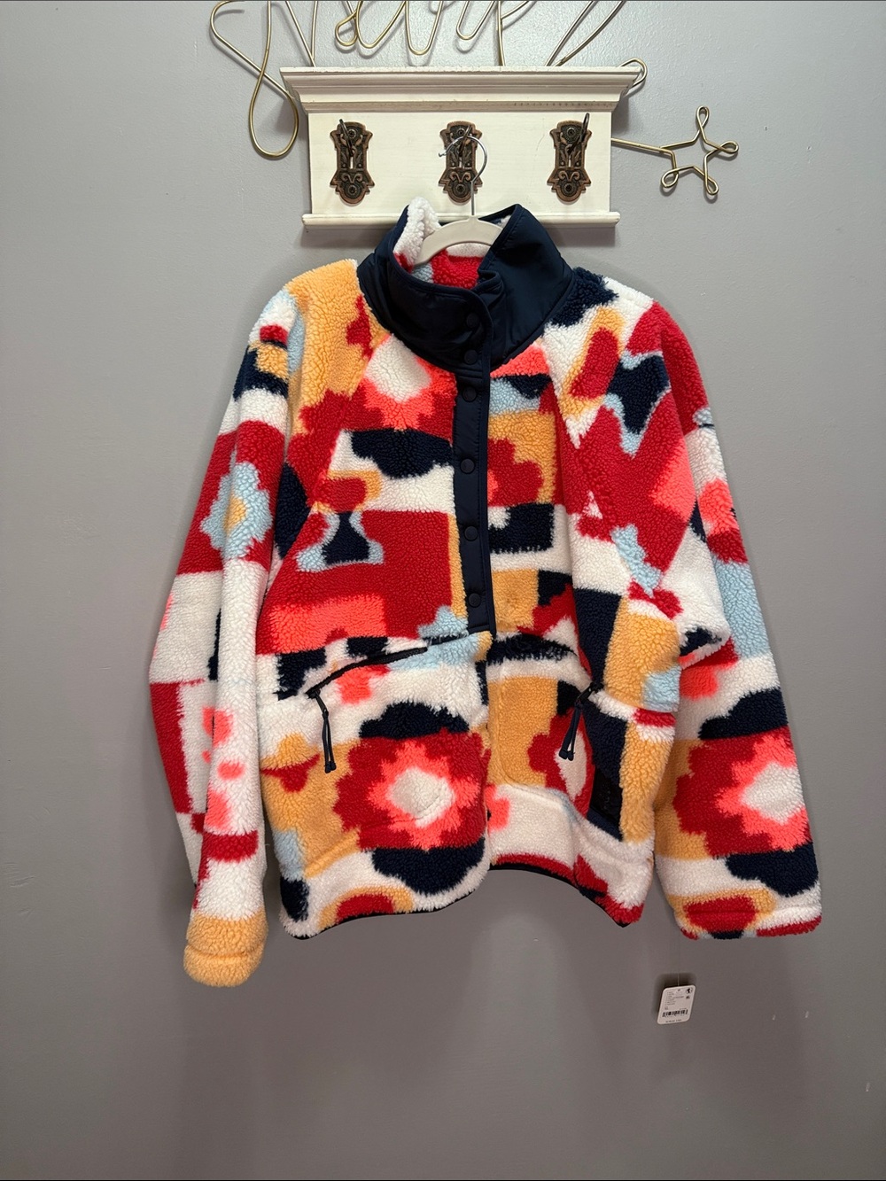 NWT Free People Hit the Slopes Printed Fleece Jacket XL - Picture 3 of 6